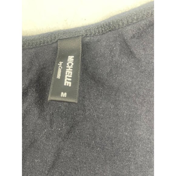 michelle conume solid black tank top shirt flared bottom size medium READ - Picture 3 of 6